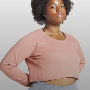 Gymshark Training Cropped Sweatshirt / Crewneck Salmon size Small